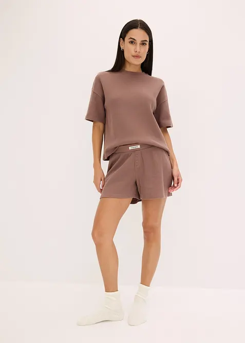 Loungewear-kosedress med shorts i vaflet jersey, bonprix