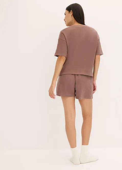 Loungewear-kosedress med shorts i vaflet jersey, bonprix