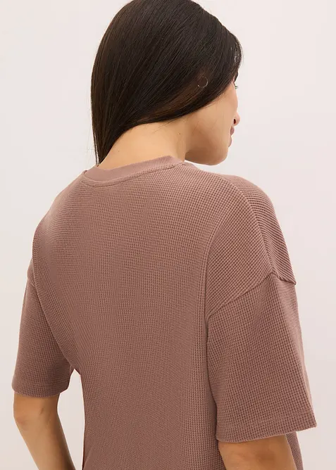 Loungewear-kosedress i vaflet jersey, bonprix