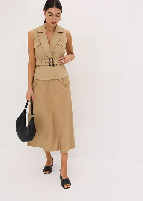 Vest med belte, bonprix