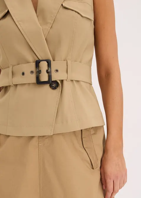 Vest med belte, bonprix