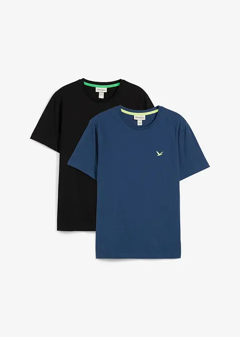 T-skjorte i 100% økologisk bomull (2-pack), bonprix