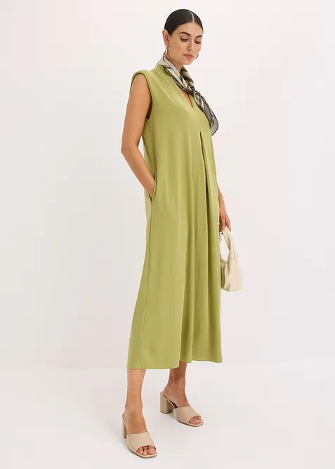 Jerseykjole i viskose-pik&eacute; med skulderputer, bonprix