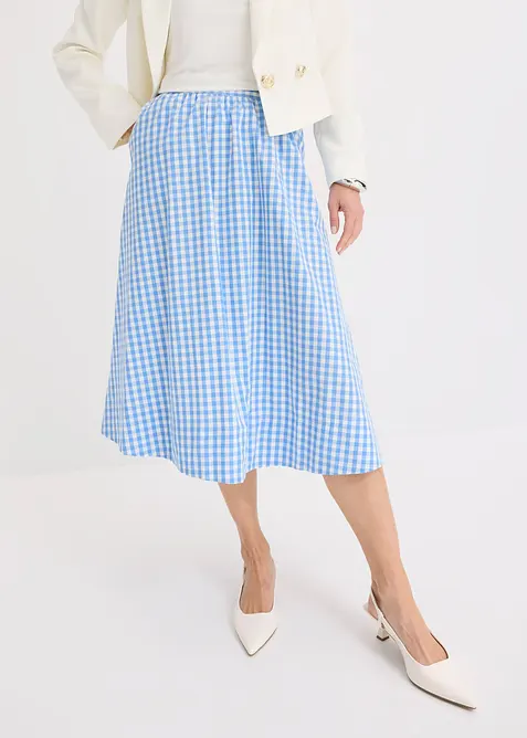 Midiskjørt i 100% bomull, bonprix