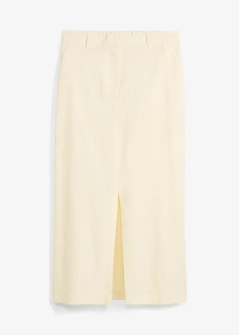 Midiskjørt i luftig linmiks, bonprix