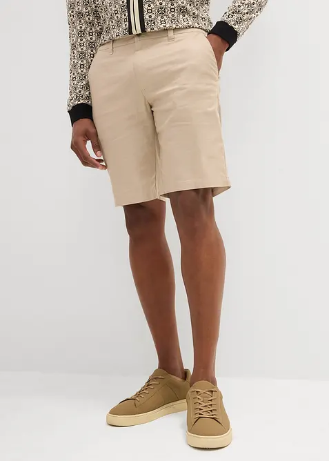 Regular Fit chino-bermuda med lin, bonprix