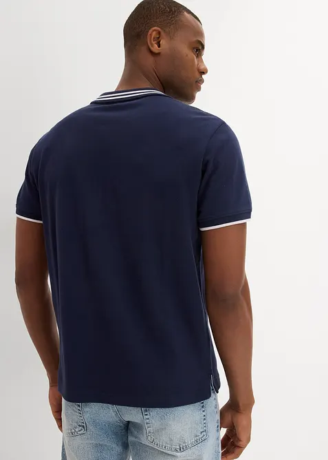 Pik&eacute;-poloskjorte med V-hals, bonprix