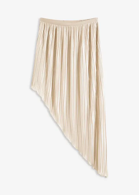 Plisséskjørt i sateng med glans, bonprix