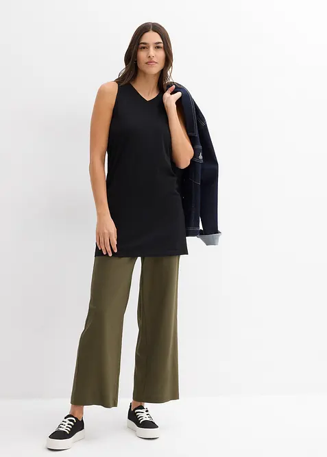 Lang topp i ren økologisk bomull (2-pack), bonprix