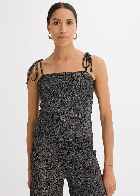 Topp i kreppet jersey, bonprix