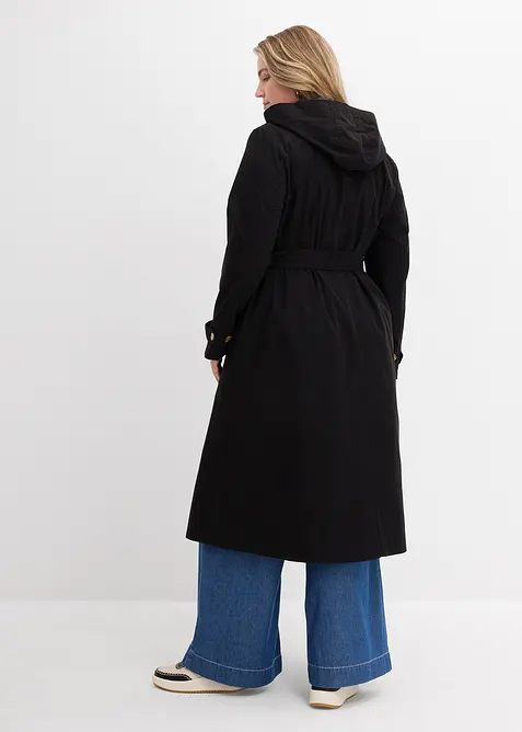 Lang trenchcoat med avtagbar hette, bonprix