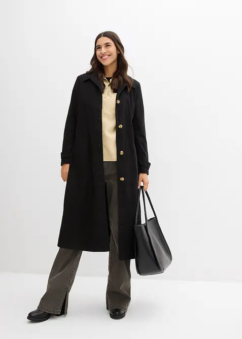 Lang trenchcoat med avtagbar hette, bonprix