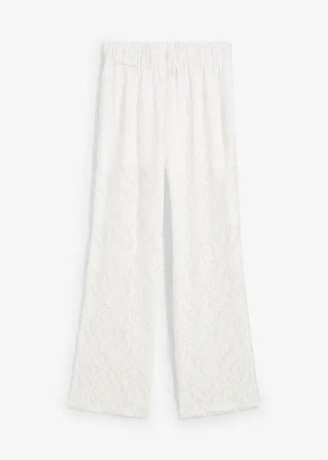 Pull on-bukse med blonder, bonprix