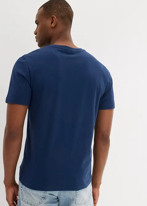 T-skjorte med V-hals (2-pack) i 100% &oslash;kologisk bomull, bonprix