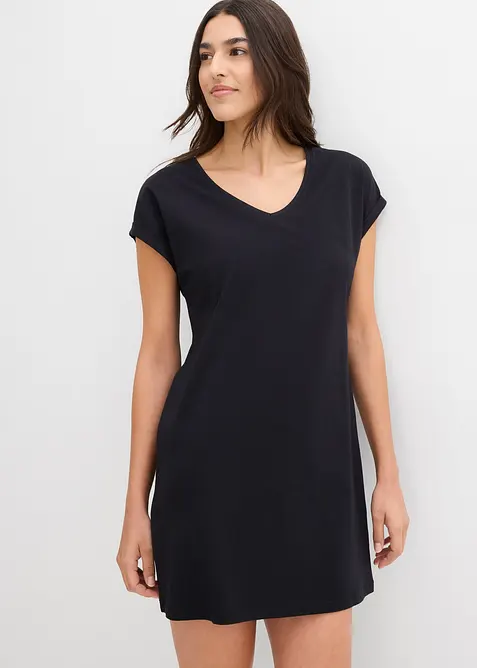 Trikotkjole i &oslash;kologisk bomull (2-pack), bonprix