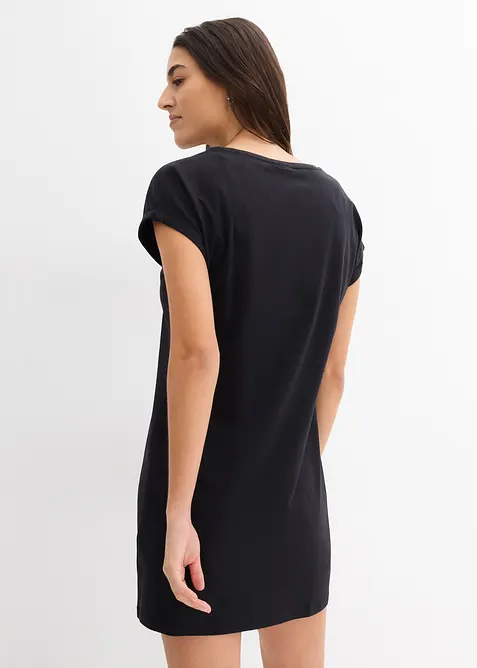 Trikotkjole i &oslash;kologisk bomull (2-pack), bonprix