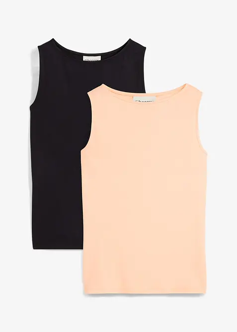 Topp i myk viskose (2-pack), bonprix