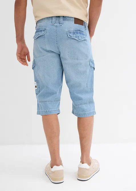 Lang cargo-bermudashorts i lett denim med stretch, Relaxed Fit, bonprix