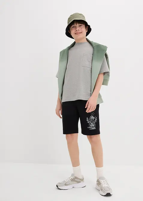 Bermudashorts i jersey med &oslash;kologisk bomull (2-pack), bonprix