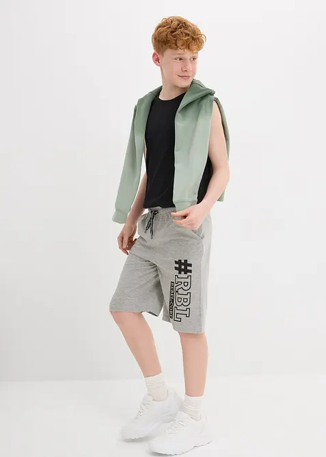 Bermudashorts i trikot (2-pack), gutt, bonprix