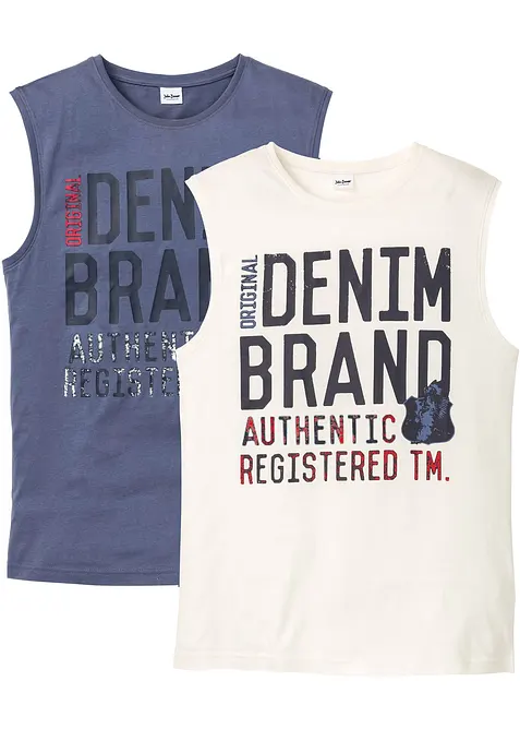 Singlet i 100% bomull (2-pack), bonprix