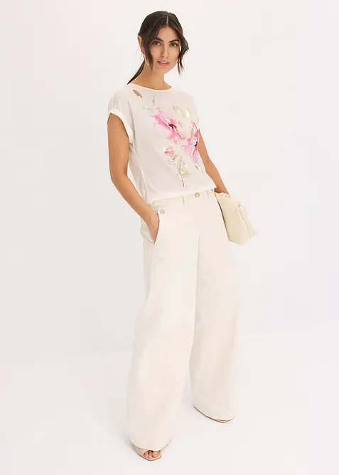 Topp med vevd innfelling, bonprix