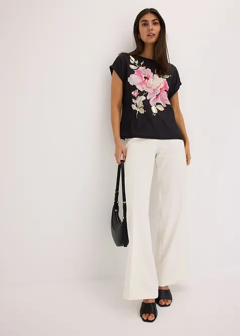 Topp med vevd innfelling, bonprix