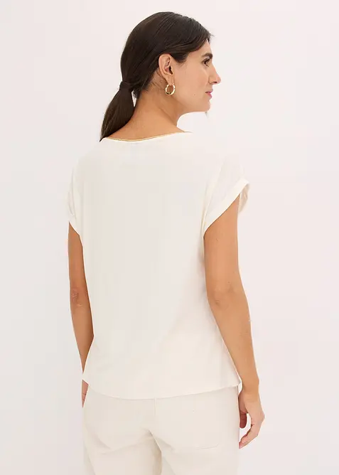 Topp med vevd innfelling, bonprix