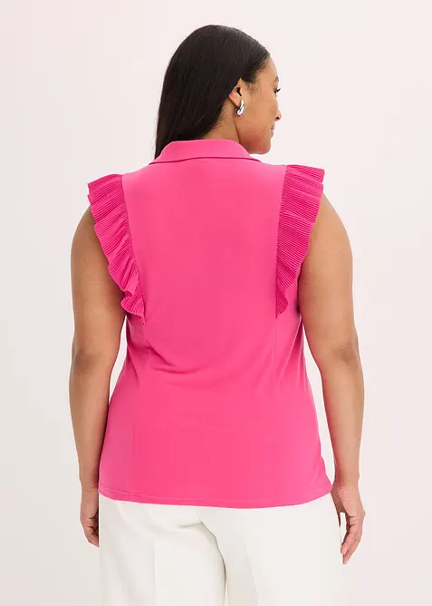 Trikotbluse med volanger, bonprix