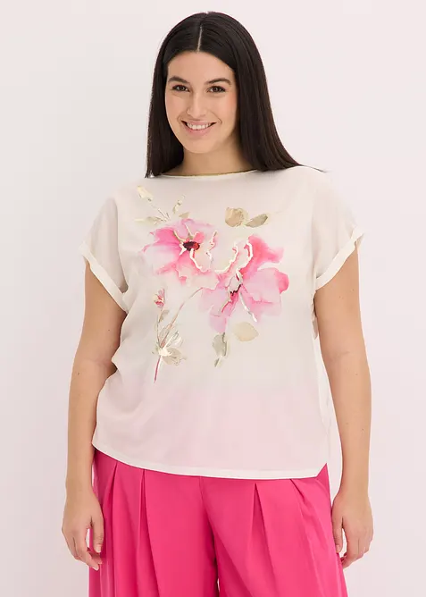 Topp med vevd innfelling, bonprix