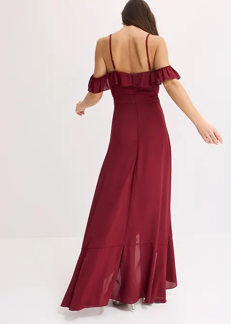 Kjole med singoalla-utringning og volanger, bonprix