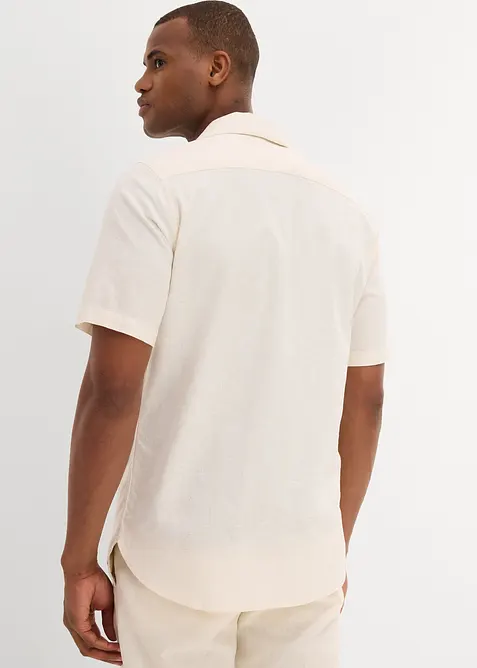 Kortermet skjorte med lin, bonprix