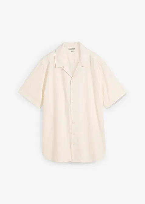 Kortermet skjorte med lin, bonprix
