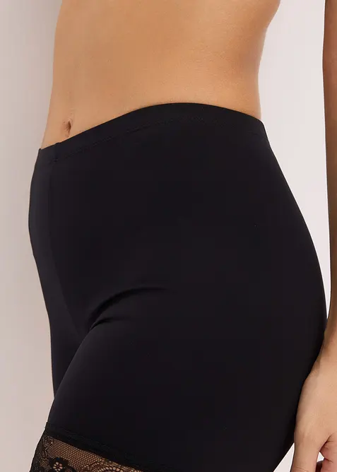 Sykkelbukse "med anti-gnisse-effekt" i kjølende polyamid med blonder på benet, bonprix