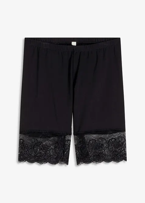 Sykkelbukse "med anti-gnisse-effekt" i kjølende polyamid med blonder på benet, bonprix