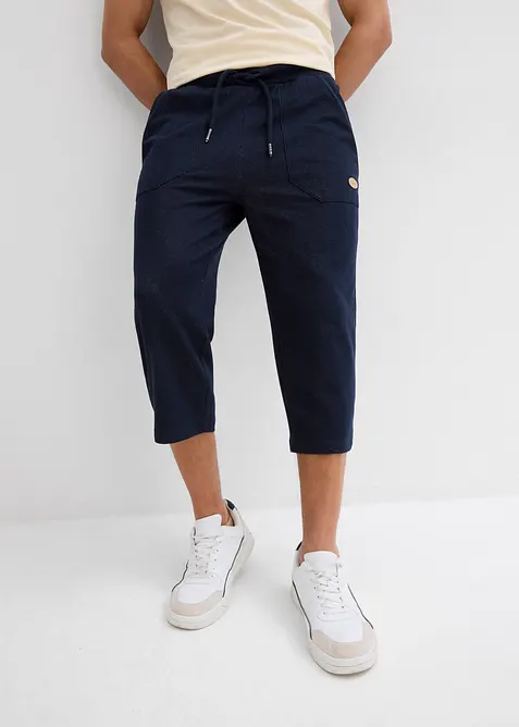 3/4-lang sweatbukse med denim-look og komfortlinning, bonprix