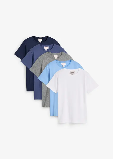 T-skjorte i 100% bomull (5-pack), bonprix