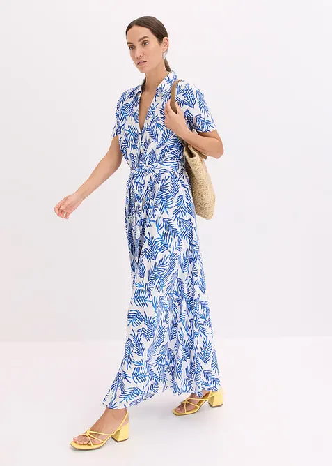 Maxikjole i lett viskose med print, bonprix