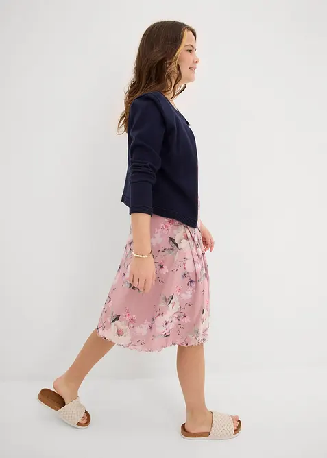 Mønstret kjole i lett mesh, bonprix