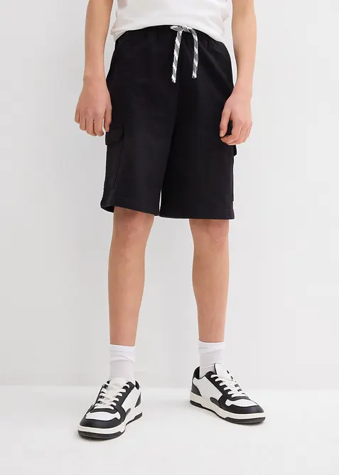 Trikot-bermudashorts i økologisk bomull med cargolommer, bonprix