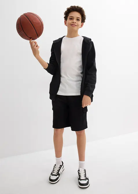 Trikot-bermudashorts i økologisk bomull med cargolommer, bonprix