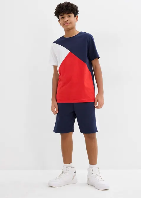 T-skjorte og trikot-bermudashorts i 100% bomull (2-delt sett), bonprix