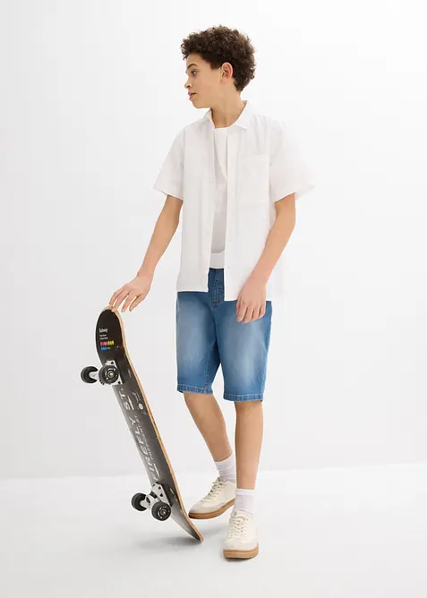 Denim-bermudashorts med stretch, Regular Fit (2-pack), bonprix