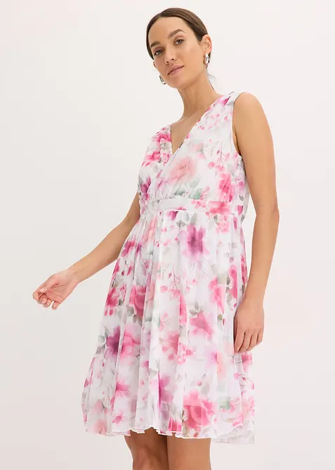 Mesh-kjole med print, bonprix