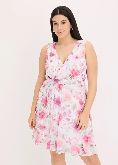 Mesh-kjole med print, bonprix