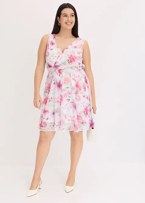 Mesh-kjole med print, bonprix