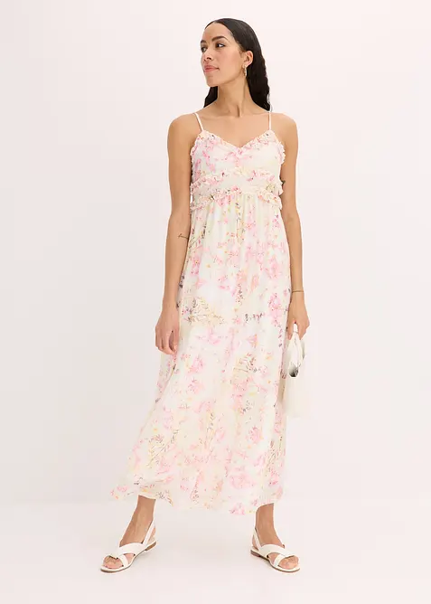 Maxikjole i lett mesh, bonprix