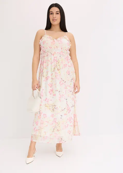 Maxikjole i lett mesh, bonprix