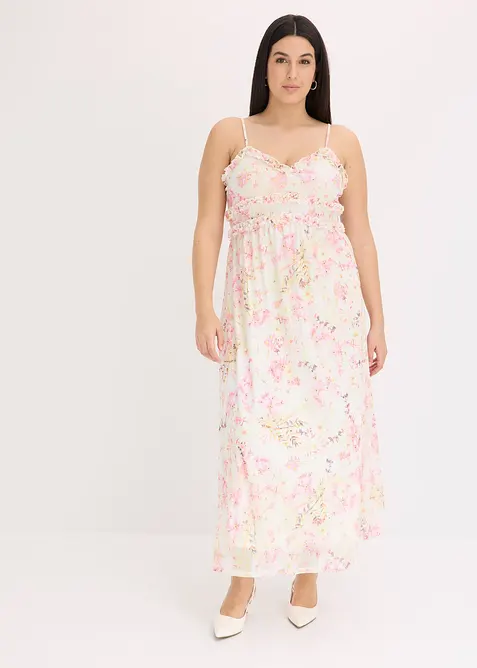 Maxikjole i lett mesh, bonprix