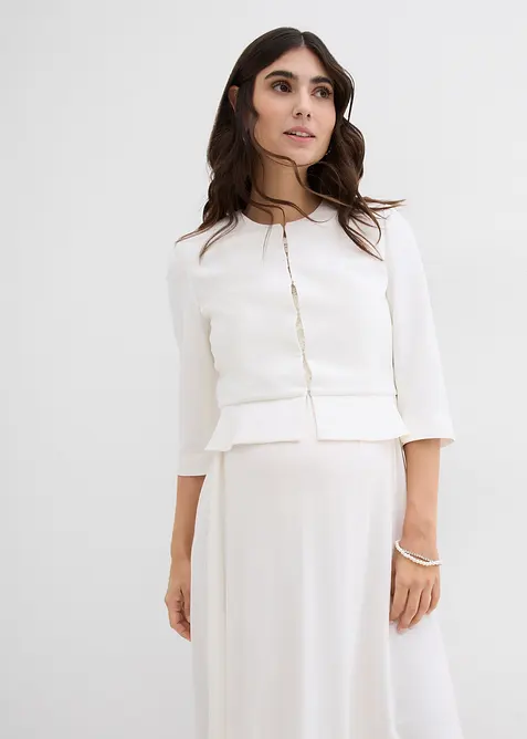 Kort mammablazer i sateng, bonprix